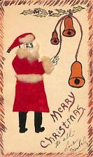 Christmas Applique Novelty Handmade Felt Santa Claus UDB Antique VTG P83 picture