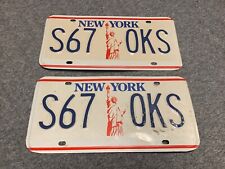 1986-2000 New York Statue of Liberty License Plates Pair S67 0KS picture