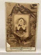 1870's-1880's Adorable Toddler in Russian Fur Coat & Shawl Cabinet Card Photo picture