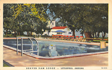BEAVER DAM LODGE Littlefield, AZ Swimming Pool Roadside 1942 Vintage Postcard picture