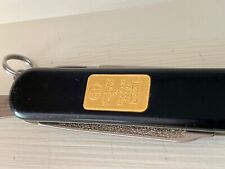 VICTORINOX SWISS ARMY KNIFE BLACK WITH 24K 1 GRAM GOLD INGOT picture