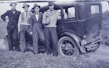 Vintage Photo Negative Old Car Four Men Sitting Massachusetts License Plate 1940 picture