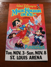 Vintage Walt Disney's Magic Kingdom on Ice St. Louis Arena Poster 1987 Pinocchio picture