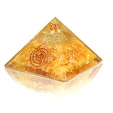 Yellow Citrine Orgone Crystal Pyramid For Good Luck Prosperity Positivity picture