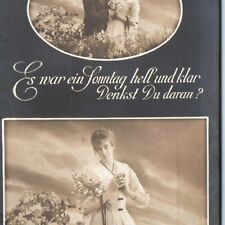 c1910s Lovely German Romantic RPPC Cute Girl & Man Sunday Real Photo PFB PC A138 picture