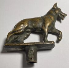 Antique Bronze Heavy German Shepard Dog Finial Rich Dark Patina picture