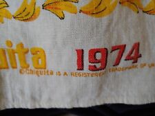 Vintage 1974 Chiquita Banana Cotton Kitchen Hand Tea Towel Calendar  picture
