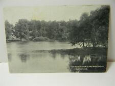 Vintage 1909 View From Island Park Bridge , Elkhart Indiana Postcard - P25 picture