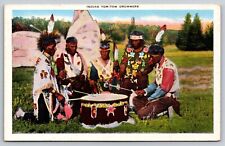 Postcard Indian Tom Tom Drummers picture
