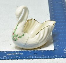 Lenox Holiday Christmas Holly Gold Trim Swan Trinket Candy Dish Xmas picture