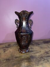 Vintage Vase Metal Decorative  with Handles on Side 13