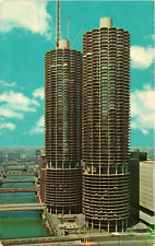 60 Story Residential Towers Marina City Chicago IL Unposted Vintage Postcard picture