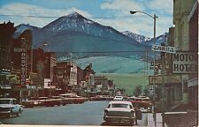 Livingston Montana Main Street Mt Baldy Postcard c1960 picture