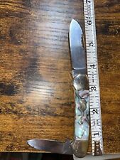 Bulldog 2 blade knife-Abalone Handles-Soligen, Germany-hand Made-1997 picture