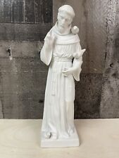 Vintage St. Francis of Assisi Ceramic Statue Birds Religious Inarco Japan 10.5