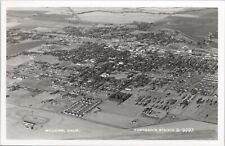 RPPC Willows California Airplane View of the Town and Horse Race Track 1950s era picture