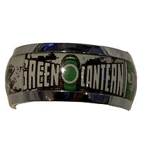 Green Lantern Metal Ring DC Comics Glass Inlaid Rare Vintage New Old Stock Sz11 picture
