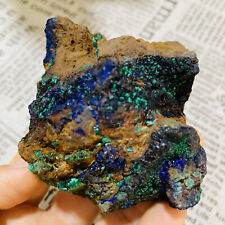 257g  Natural blue copper ore, quartz crystal mineral sample restoration picture