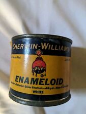 Rare 1940's 1/4 Pint Sherwin Williams Enameloid White Paint Paper Label picture