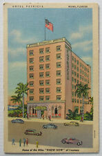 Miami Hotel Patricia Florida Postcard 1936 Linen picture