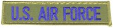 USAF U.S. AIR FORCE NAME TAPE STYLE PATCH BLUE OLIVE DRAB GREEN VETERAN AIRMAN picture