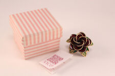 NYCO Cloisonne Enamel Rose Flower Brooch Pin w/ Box Nicki Yassaman Ruby Red picture