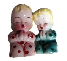 Vintage Praying Children Salt & Pepper Shakers Collectible 1950s Japan picture
