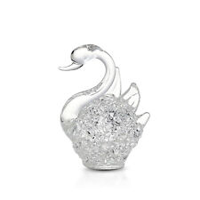 3Pcs Mini Clear Crystal Swan Figurine Glass Animal Glass Animal Ornament Gift picture