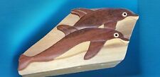 Carver Dan’s Hand-carved Dolphin Wooden Puzzle Jewelry Box Beautiful Condition picture