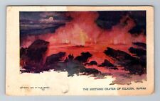 Kilauea HI-Hawaii, The Seething Crater, Antique, Vintage Souvenir Postcard picture