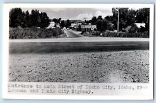 Idaho City ID Postcard RPPC Photo Entrance To Main Street Lowman Idaho City Hwy picture