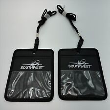 Southwest Airlines ID Lanyard Pouch Black Neck Holder Collectibles Airplane Pair picture