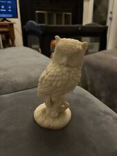 Vintage Santino White Carved White Alabaster Owl 5.5” picture