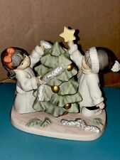 Vintage Kim Anderson Enesco Figurine Our Holiday Is Trimmed With Love Christmas picture