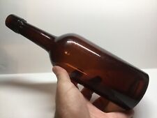Antique Red Amber Spin Mold Whiskey Bottle. picture