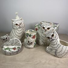 Vintage Cats by Nina Lyman White Persian Long-Haired Cat Bathroom Accessory Set picture