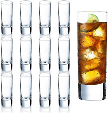 Clear Heavy Base Shot Glasses 12 Pack, 2 Oz Tall Glass Set for Whiskey, Tequila, picture