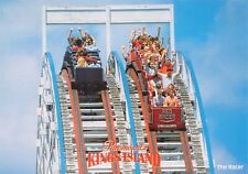Paramount's Kings Island The Racer Roller Coaster Amusement Park OH Postcard picture