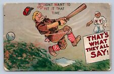 J91/ Baseball Sports Postcard Comic c1910 That's What They All Say 320 picture