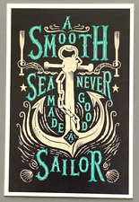 A Smooth Sea Never Made A Good Sailor-Coastal Lifestyle-Lantern Press Postcard picture