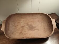 Primative Wood Dough Bowl Handmade Trencher 20 1/4 In. Farmhouse Rustic  picture
