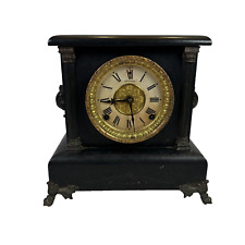 Antique small Sessions Mantle Clock Cathedral Gong - Damaged Case/Doesnt Run picture