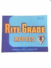 Vintage Apple Box Label, Rite Grade Brand, Wenoka Apples, (lot of 20). picture