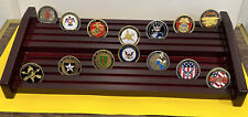 * Challenge Coin Display Stand Solid Wood Mahogany. Two Tier Rack Holds 84 Coins picture