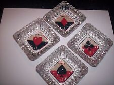 Ultra Rare 1940s illegal Gambling Den Poker Table Numbered Ashtrays - Set of 4 picture