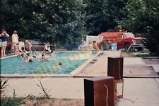 Vtg 1970 Slide Newportville PA Fire Company Truck Filling Pool X6I159 picture