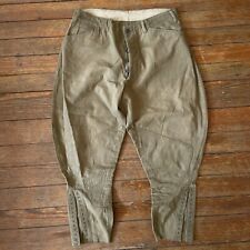 Vintage Pre WWII US Army Summer Khaki Button Fly Breeches Jodhpurs 34x26 picture