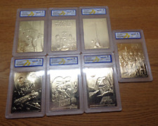 STAR WARS 1996 Genuine 23KT Gold Cards Graded Gem Mint 10 COMPLETE SET OF 7 picture