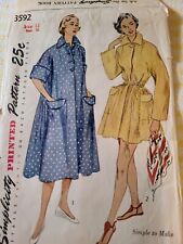 Vintage 1950s pattern Simplicity 3592 House Robe Beach Cover Sz12 B30 Complete picture