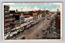 Topeka KS-Kansas, Kansas Avenue, Souvenir, Vintage Postcard picture